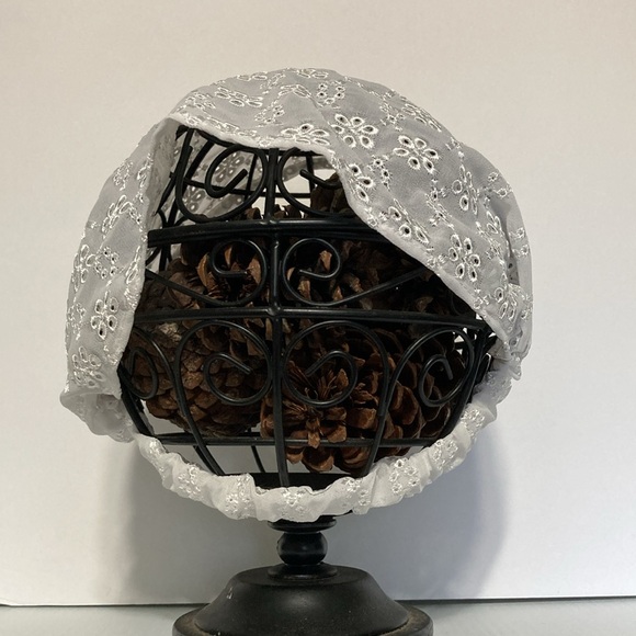 Headband Bandana White Eyelet Design Elastic Band One Size Fits Most - Picture 4 of 10